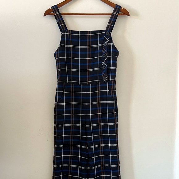 Zara Pants - ZARA Academia Wide Leg Plaid Overalls Size S